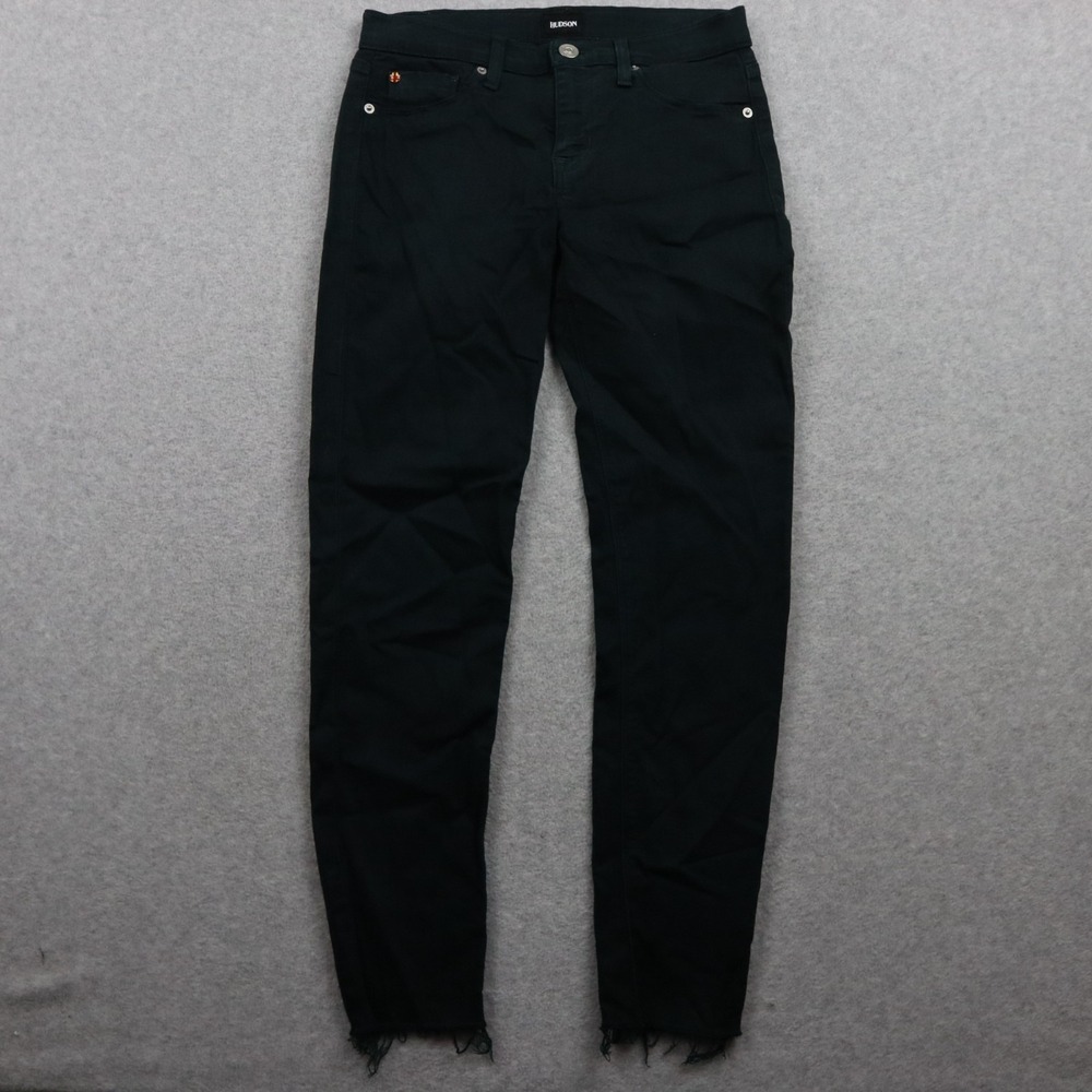 Hudson Jeans Womens 27 Krista Ankle Super Skinny Raw Hem Stretch Flex Dark Green